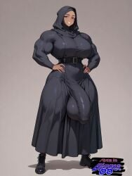 futanari big_penis big_balls large_penis saggy_balls ai_generated huge_cock 1futa flaccid flaccid_penis bulge bulge_through_clothing big_breasts hyper_penis tight_clothing visible muscular_futa hijab
