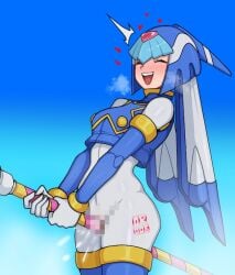 1girls capcom censored censored_pussy fairy_leviathan grinding mega_man mega_man_zero no_sex pussy solo solo_female solo_focus