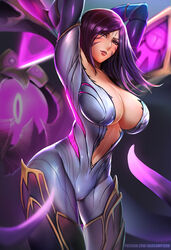 1girls badcompzero cleavage curvy female female_only huge_breasts kai'sa large_breasts league_of_legends riot_games skin_tight tagme thick_thighs vel'koz wide_hips