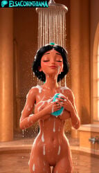 1girls 3d ai_generated aladdin aladdin_(1992_disney_film) black_hair breasts closed-eyed_female closed_eyes disney disney_princess elsacorinthiana female female_naked female_nude female_nudity female_only high_quality jasmine_(aladdin) legs light-skinned_female light_skin medium_breasts naked naked_female navel nipples nude nudist nudity outdoor_nudity outdoors patreon patreon_exclusive patreon_link patreon_logo patreon_reward patreon_url patreon_username pixar pixar_style ponytail_(hair) princess pussy showing_pussy solo_female thin_female uncensored wet_body bathroom shower talking_shower bathing