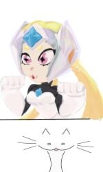 pussy cat pussycat starr_nova_(brawl_stars) brawl_stars brawlstarsnsfwt anime animegirl anime_girl cat_pose trend twitter_trend blonde_hair blonde_hair_female