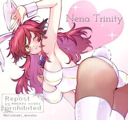 :p ;p ass_focus bunnysuit fanart fanart_from_twitter female_human female_victim freckles freckles_on_face ginger ginger_female ginger_hair gundam gundam_00 large_ass large_breasts minakami_monaka mobile_suit_gundam nena_trinity red-haired_female tagme tongue_out twintails twintails_(hairstyle) villainess yellow-eyed_female