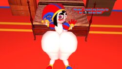 3d ass_cheeks ass_jiggle ass_jiggling ass_wobble bed bedroom bedroom_eyes big_ass big_ass_(female) big_booty big_booty_(female) big_butt big_butt_(female) blush blushing blushing_at_viewer blushing_female booty_cheeks bubble_ass bubble_ass_(female) bubble_booty bubble_butt bubble_butt_(female) butt_cheeks butt_jiggle butt_jiggling butt_wobble dialogue hyper_ass hyper_butt jester_girl jester_hat jiggling_ass jiggling_butt kaibernation looking_at_viewer naked naked_female nude nude_female pomni pomni_(tadc) pomni_(the_amazing_digital_circus) seductive seductive_eyes seductive_look seductive_pose solo talking_to_viewer the_amazing_digital_circus wobbling_ass wobbling_butt