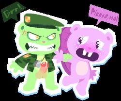 2020 pinkpixelkink mondo_media happy_tree_friends flippy_(htf) fliqpy toothy_(htf) gif text english_text dialogue english_dialogue digital_media_(artwork) digital_drawing_(artwork) 2boys male male_only male/male gay gay_male duo furry furry_only furry_male anthro anthro_only anthro_on_anthro bear bear_ears ursid ursine mammal green_fur beaver beaver_tail rodent purple_fur no_humans toony buckteeth tooth_gap freckles freckles_on_face genitals genital_fluids penis penis_out testicles balls ballsack tears tear tearing_up crying scared scared_expression nude nude_male naked naked_male clothing clothes half-dressed half_naked military_uniform military_jacket camouflage hat dog_tags grabbing_arm holding_arm hand_on_arm rape imminent_rape angry angry_face angry_expression