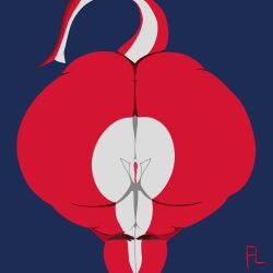 akai_(flightlesslizard) anthro aquatic bent_over_with_legs_held_straight big_butt butt butt_heart female fish flightlesslizard genitals hi_res huge_butt hyper hyper_butt multicolored_body overweight overweight_female presenting presenting_hindquarters pussy_fins shark solo tail vulva wide_hips