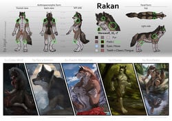 2018 anthro anthro_only blue_eyes bonifasko canine cedarwolf chunie digital_media_(artwork) furry jagal kaylin kaylinmangorian male male_only mammal model_sheet no_humans rakan_(werewolf) scar simple_background solo terry were werewolf