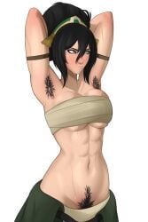 1girl 1girls abs absurd_res armpit armpit_crease armpit_fetish armpit_hair armpits arms_behind_head arms_up ass avatar_legends avatar_the_last_airbender bush bushy_pubes child_bearing_hips curvaceous curvaceous_ass curvaceous_body curvaceous_female curvaceous_figure curvaceous_hips curvaceous_thighs curvy curvy_body curvy_female curvy_figure curvy_hips curvy_thighs female female_armpit_hair female_focus female_only hairy hairy_armpit hairy_armpits hairy_pussy high_resolution highres mavexion muscles muscular_female nickelodeon nickelodeon_animation_studio pubes pubic_hair pubic_hair_peek simple_background solo solo_female solo_focus sweat sweatdrop sweating sweaty sweaty_body the_legend_of_aang thick thick_hips thick_legs toned toned_body toned_female toph_bei_fong waifu white_background