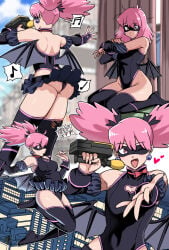 boku_no_hero_academia bones_(company) shounen_jump vigilante_-boku_no_hero_academia:_illegals- haneyama_kazuho highres armpits ass ass_focus back bare_legs bat_wings bent_over big_ass boots building cabin_(artist) city curvy female flat_chest flying groin idol jumping legs long_hair mask microphone night pink_eyes pink_hair playing_music singing sweat sweatdrop tight_clothes twintails undressing wings pop_step my_hero_academia vigilante:_my_hero_academia_illegals sniffable_ass teenager teenage_girl teenage teen teen_girl bones_(studio)