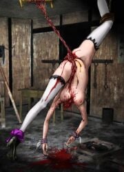 ayaswan corpse dead death female female_death female_only girl gracia_akechi_hosokawa guro headless intestines koei_tecmo samurai_warriors sengoku_musou solo torture upside-down warriors_orochi