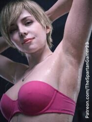 3d _spartan_gamer ai_assisted armpit armpit_crease armpit_fetish armpit_peek aroused aroused_face aroused_female aroused_smile bangs black_eyes capcom gloves medium_breasts medium_hair resident_evil rresident_evil_4_remake smiling smiling_at_viewer smirk smirking_at_partner smirking_at_viewer sweat sweating sweaty sweaty_body sweaty_breasts tagme the_spartan_gamer underboob resident_evil_9:_requiem sherry_birkin white_hair bra armpits fetish sweatdrop sweaty_armpits 1girls female