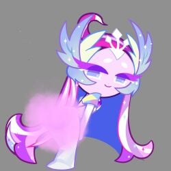 1girls ass ass_focus cookie_run cookie_run_kingdom cookie_run_ovenbreak dress female food_creature food_humanoid full_body fully_clothed long_hair looking_at_viewer looking_back pantylines smile solo standing sugar_swan_cookie unepicroachy fart fart_fetish fart_cloud farting cookie edit edited edited_art fart_edit farts pink_fart purple_fart smug smug_face