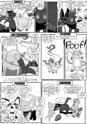 2025 2_tails 9_panel_comic absurd_res ambiguous_gender anthro big_butt biped black_nose black_text bow_ribbon buizel butt cheek_spots clothing comic dewott dialogue ellipsis english_text exclamation_point eyebrows eyelashes eyes_closed eyewear facesitting female feral front_view fur generation_1_pokemon generation_2_pokemon generation_4_pokemon generation_5_pokemon generation_8_pokemon goggles half-closed_eyes heavenlyproductions hi_res hisuian_form hisuian_zorua looking_back lucario monochrome motion_lines mouth_closed multi_tail narrowed_eyes nickit nintendo open_mouth open_smile pichu pokemon pokemon_(species) pupils quadruped question_mark raichu rear_view regional_form_(pokemon) scar sharp_teeth shinx sitting sitting_on_another smile speech_bubble standing tail talking_to_another teeth text tongue underwear white_pupils white_sclera wiggling_butt zorua