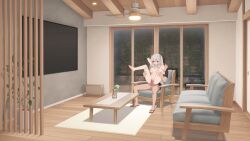 mio_(a_simple_life_with_my_unobtrusive_sister) small_but_busty niliu_chahui a_simple_life_with_my_unobtrusive_sister 1girl 1girls 1boy 1boy1girl breasts nipples large_breasts long_hair straight_hair gray_hair tied_hair twintails hair_ribbon pointy_ears nude bathroom sex insertion vaginal vaginal_sex vaginal_insertion vaginal_penetration penis pussy censored mosaic_censoring clothed bottomless clothes_lift breasts_out sitting_on_couch seated_carry_position reverse_suspended_congress seated_reverse_suspended_congress