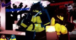 2girls 3d areolae arrymix breasts dagger dialogue english_text nipples pussy reference_image roblox roblox_game robloxian self_upload stagger_battler_(the_battle_bricks) standing tagme text the_battle_bricks thighs watermark