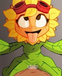 solar_flare_(pvz) pvz plants_vs_zombies popcap_games plant yellow_hair intercourse pov girl_on_top brikmk