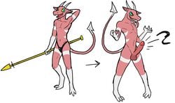 60percentscalie balls claws cute demon digital_media_(artwork) erection horn male male_only nude penis pink_skin pointy_ears pointy_tail scalie solo