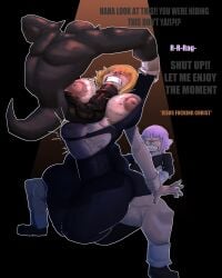 1boy 1futa 1girls 2024 big_breasts big_penis blonde_hair bulge child_bearing_hips crona_(soul_eater) daughter dialogue futa_on_female grabbing grabbing_arms grabbing_from_behind huge_breasts huge_cock hyper_penis incest libi_dos libinick medusa_gorgon mother mother_and_daughter paizuri paizuri_lead_by_male pink_hair rape raped raped_by_futa raped_by_monster ripped_bodysuit ripped_clothing soul_eater stomach_bulge text thick_thighs torn_bodysuit torn_clothes torn_clothing