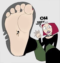 2girls cleopatra clone clone_high clothed clothed_female feet feet_focus feet_up female female/female female_focus foot_fetish foot_focus foot_play giantess joan_of_arc_(clone_high) macro macro_female nervous nervous_expression nervous_face nervous_female red_hair red_toenail_polish red_toenails red_toes rtuenuik2 toenail_polish toenails toes_visible_through_clothing