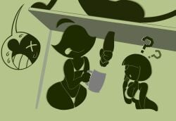 2girls animated bikini black_body female game_and_watch gokkun jerking_off masturbation milking mr._game_and_watch ms._game_and_watch nintendo retro retro_artstyle threesome tongue_out under_the_table video_games