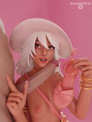 1girl1boy 3d aphrodite_(fortnite) breasts breasts_out feet female fortnite fortnite:_battle_royale heartseeker_aphrodite_(fortnite) kodaknsfw looking_at_viewer male shoe_dangle shoejob shoes shoes_removed topless_female you