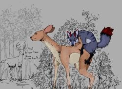 animal_genitalia animal_penis animated anthro ass balls bodily_fluids canid canine canine_genitalia canine_penis cum cum_inside deer doggy_style duo english_text erection fellatio female female_penetrated feral feral_on_feral feral_penetrated feral_penetrating feral_penetrating_feral fox from_behind_position genital_fluids genitals interspecies jeffusherb knot knotted_penis larger_female larger_feral male male/female male_penetrating male_penetrating_female mammal marc_(smar7) oral oral_penetration penetration penile penile_penetration penis perching_position plap predator/prey pussy sex size_difference smaller_feral smaller_male stealth_sex text vaginal_penetration vulva