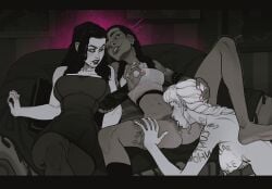 3girls abs arm_tattoo barbell_piercing beverly_(i_will_never_forgive_you) big_clitoris body_writing braided_hair breasts cheating cheating_wife clitoris clothed_female_nude_female couch cunnilingus dark-skinned_female dark_skin ear_piercing earrings female female_only female_orgasm female_pubic_hair femdom femsub fff_threesome hairy hairy_pussy hanging_breasts haylee_(i_will_never_forgive_you) humiliation i_will_never_forgive_you incase interracial interracial_yuri large_breasts latina latina_female lezdom light-skinned_female light_skin mascara_tears medium_breasts milf mole mole_under_mouth narrow_waist nipples nose_ring ok_sign oral painted_nails pantyhose piercing pussy runny_makeup spread_legs stella_(i_will_never_forgive_you) story_at_source textless_version thick_eyebrows thick_thighs thigh_tattoo threesome twin_braids yuri yuri