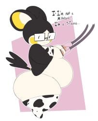 arthur_(justkindofhere) big_ass big_breasts breasts bubble_butt busty_boy cleavage cow_print datmofo4 emolga furry huge_ass huge_breasts justkindofhere male male_with_breasts nipples penis pokemon pokemon_(species) tagme