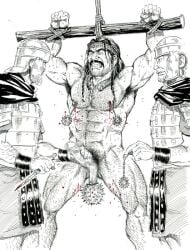 bara bondage cock_and_balls_torture forced gengoroh_tagame male_only submissive torture yaoi