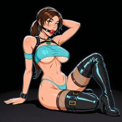 1girls ai_generated ball_gag big_ass big_breasts bondage breasts curvaceous curvy curvy_figure digital_media_(artwork) female gag hips hourglass_figure huge_ass huge_breasts lara_croft large_ass large_breasts legs light-skinned_female light_skin mature mature_female red_ball_gag slim_waist thick thick_hips thick_legs thick_thighs thighs tomb_raider voluptuous waist wide_hips