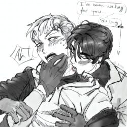 alien_stage comic comic_panel gay ivan_(alien_stage) licking motorcycle_suit till_(alien_stage) yaoi