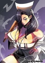 1boy 1girls 1milf 2025 aqua_eyes areola areolae armpit artist_name big_breasts black_hair blue_eyes breasts curvy dandadan dark_hair dejovanna eyelashes female first_porn_of_character hair_covering_eye hair_over_one_eye half_undressed huge_breasts joo_(dandadan) light-skinned_female light_skin lips lipstick male mature_female mole_under_mouth name_tag nurse nurse_cap nurse_clothing nurse_hat nurse_queen nurse_uniform queen_sensei slim_waist twitter_link watermark