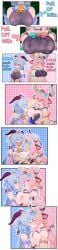 2girls ganyu_(genshin_impact) genshin_impact kissing lluanhyperzero milking_breasts varesa_(genshin_impact) yuri