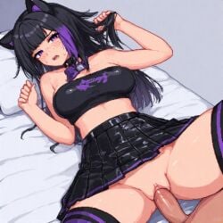 a ashamed, baddie, bed, black blushing, body, bra, clothes guy, hair, high latina, laying long looking on on, panties, perfect sex sideview sister, socks, straight with young