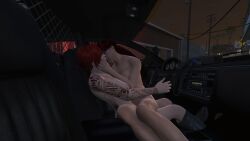 2girls 3d anita_may breasts daisy_dukakis female female_only grand_theft_auto grand_theft_auto_online grand_theft_auto_v kissing lesbian_kiss naked naked_female nipples nopixel nude nude_female red_hair tattoo tattoo_on_arm tattoos