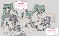 2girls android blush blush breath breath_cloud breathing breathing_heavily fingering fingers fingers_in_pussy fully_nude grace_howard grinding grinding_on_leg heart heat large_breasts moaning moaning_in_pleasure overheated overheating partially_clothed praise pubes pubic_hair qingyi_(zenless_zone_zero) robot robot_girl size_difference small_breasts sweat sweating sweaty sweeter_kiwiis warm yuri zenless_zone_zero
