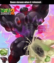 2boys anal anal_sex asolchan bara big_balls big_muscles big_pecs big_penis dialogue doomshroom_(pvz) gay headbutter_lettuce_(pvz) huge_cock huge_muscles huge_pecs humanoid humanoid_genitalia humanoid_penis hyper_penis male male_focus male_only muscles muscular muscular_male plant plants_vs._zombies plants_vs_zombies plants_vs_zombies_2:_it's_about_time see-through x-ray yaoi
