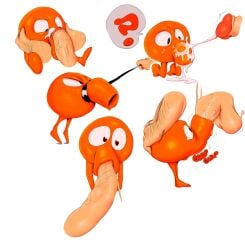 ambiguous_gender bodily_fluids cum cum_in_mouth cum_inside cum_on_face drinking drinking_cum duo feral genital_fluids hand_in_mouth human humanoid interspecies leash leash_pull male male/male mammal moonrze oral q-bert q-bert_(character) siphon_(anatomy) siphonjob sphere_creature unusual_anatomy waddling_head