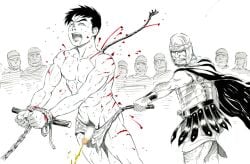 bara bondage forced gengoroh_tagame male_only peeing submissive torture urine yaoi