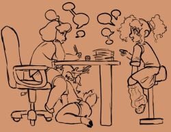 animal_crossing anthro canid canine canis casual_sex clothed clothing deep_throat deer dialogue disinterested domestic_dog fellatio female futanari group heirhonkful human humanoid intersex intersex/female isabelle_(animal_crossing) mammal maple_(heirhonkful) nintendo oral oral_penetration penetration penile penis public sex shih_tzu speech_bubble tail tail_motion tailwag talking_to_another toy_dog trans_(lore) trans_woman_(lore) trio under_the_table villager_(animal_crossing)