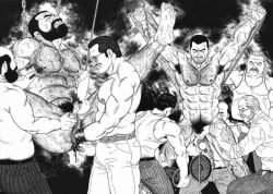 bara bondage forced gengoroh_tagame male_only submissive torture yaoi