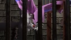 3d_(artwork) anthro ass balls blender_(artwork) bondage bondage bound butt_slap canid canine chastity_cage chastity_device digital_media_(artwork) dungeon duo erection exposed femboy fluffymax fluffymaxuwu genitals hi_res hybrid male male/male mammal nude penis restraints slap spanking spanking_paddle stocks submissive