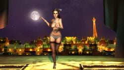 3d belly_dancer bikini blue_bikini breasts dancing female french_female jewelry moonlight pandemic_studios paris ponytail screenshot screenshot_edit stage strip_club stripper stripping the_saboteur topless_female video_games vintage vintage_clothing women world_war_2