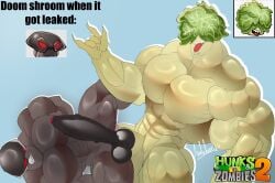2boys anal anal_sex asolchan bara big_balls big_muscles big_pecs big_penis doomshroom_(pvz) headbutter_lettuce_(pvz) huge_cock huge_muscles huge_pecs humanoid humanoid_genitalia humanoid_penis hyper_penis male male_focus male_only muscles muscular muscular_male plant plants_vs._zombies plants_vs_zombies plants_vs_zombies_2:_it's_about_time