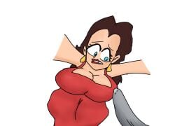 blue_eyes boner cleavage fat_ass jamal_george mario_(series) pauline red_dress red_lipstick selfie throat_bulge worried