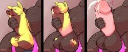 absurd_res after_transformation animal_genitalia animal_penis balls bear big_balls big_penis blush bodily_fluids body_grab brown_penis canid canine canine_genitalia canine_penis canis closed_eyes cock_transformation cum cum_in_mouth cum_inside domestic_dog duo ejaculation excited fusion genital_fluids genitals glans hi_res huge_cock identity_death identity_theft jewelry male male/male mammal matdog meme necklace necklace_on_penis nude overweight penis penis_grab permanent_transformation sensitive_penis slightly_chubby solo submissive transformation transformation_sequence werecock yellow_penis