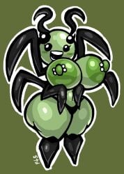 1girls 4_eyes big_ass big_breasts blush filthyskull green_body mutant_spider_(tboi) pierced_nipples piercing piercings spider spider_humanoid tagme the_binding_of_isaac voluptuous