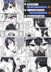 belle_(zenless_zone_zero) dialogue double_chin fat fat_female grace_howard japanese_text manga orange_eyes overweight overweight_female puffy_cheeks rtacomanaijp text translated tube_feeding zenless_zone_zero