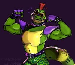 buff cool five_nights_at_freddy's fnaf hot male montgomery_gator_(fnaf) muscles not_porn red_hair solo sunglasses