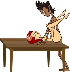 accurate_art_style canon_couple codl female love mike_(tdi) missionary sex table total_drama:_revenge_of_the_island total_drama_island transparent_background zoey_(tdi)