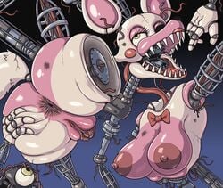 1_eye 1girls ambiguous_form amputee anthro anus areola ass bedroom_eyes big_areola big_breasts bow_tie breasts damaged disability fangs female five_nights_at_freddy's five_nights_at_freddy's_2 genitals hi_res liarborn lipstick long_labia machine makeup mangle_(fnaf) narrowed_eyes nipples pink_body plump_labia presenting presenting_hindquarters pussy robot seductive simple_background solo spread_anus spreading video_games white_body wire yellow_eyes